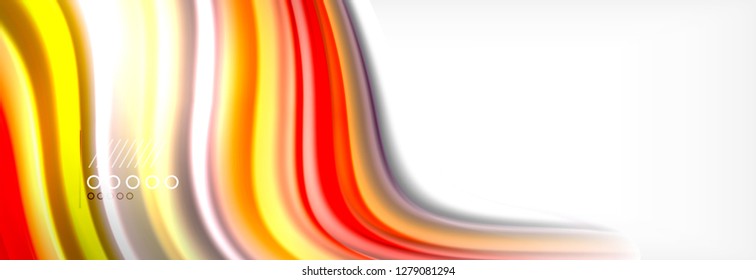 Abstract wave lines liquid fluid rainbow style color stripes background. Vector artistic illustration for presentation, app wallpaper, banner or poster