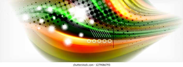 Abstrakte Wellenlinien Flüssiges Regenbogen-Stil Farbstreifen Hintergrund. Vektorgrafik zur Präsentation, App-Bildschirmhintergrund, Banner oder Poster