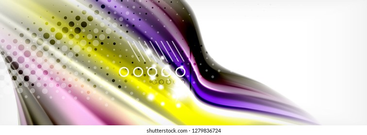Abstract wave lines liquid fluid rainbow style color stripes background. Vector artistic illustration for presentation, app wallpaper, banner or poster