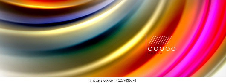 Abstract wave lines liquid fluid rainbow style color stripes background. Vector artistic illustration for presentation, app wallpaper, banner or poster