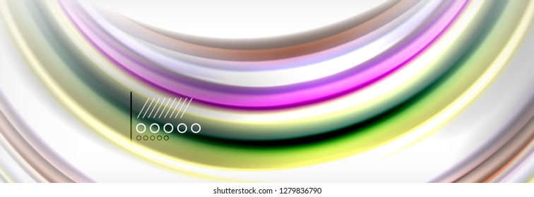 Abstract wave lines liquid fluid rainbow style color stripes background. Vector artistic illustration for presentation, app wallpaper, banner or poster