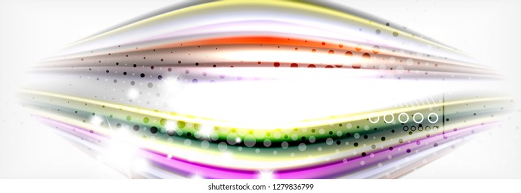 Abstract wave lines liquid fluid rainbow style color stripes background. Vector artistic illustration for presentation, app wallpaper, banner or poster
