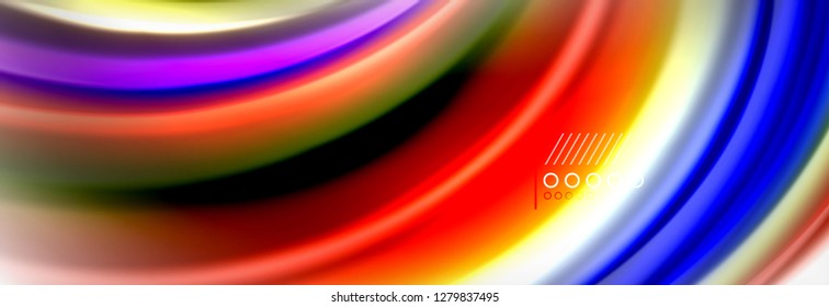 Abstract wave lines liquid fluid rainbow style color stripes background. Vector artistic illustration for presentation, app wallpaper, banner or poster