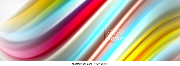 Abstract wave lines liquid fluid rainbow style color stripes background. Vector artistic illustration for presentation, app wallpaper, banner or poster