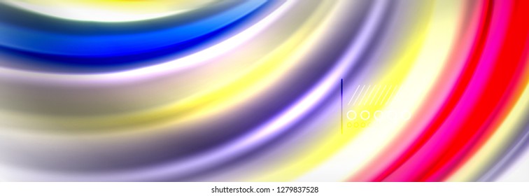 Abstract wave lines liquid fluid rainbow style color stripes background. Vector artistic illustration for presentation, app wallpaper, banner or poster