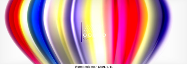 Abstract wave lines liquid fluid rainbow style color stripes background. Vector artistic illustration for presentation, app wallpaper, banner or poster