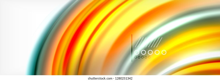 Abstract wave lines liquid fluid rainbow style color stripes background. Vector artistic illustration for presentation, app wallpaper, banner or poster
