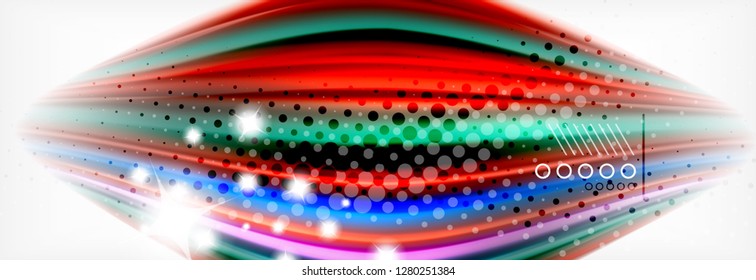 Abstract wave lines liquid fluid rainbow style color stripes background. Vector artistic illustration for presentation, app wallpaper, banner or poster