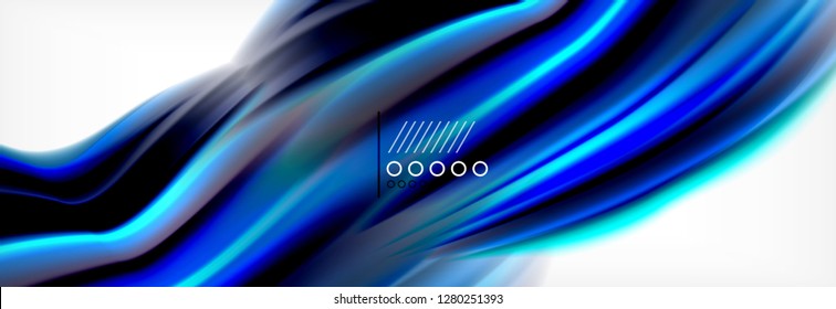 Abstract wave lines liquid fluid rainbow style color stripes background. Vector artistic illustration for presentation, app wallpaper, banner or poster
