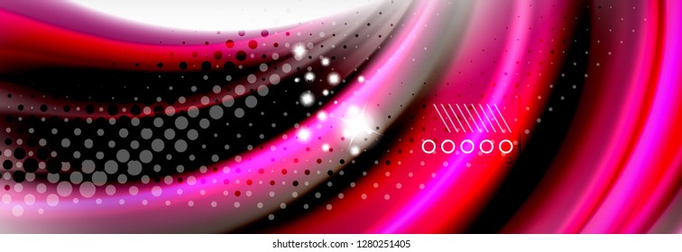Abstract wave lines liquid fluid rainbow style color stripes background. Vector artistic illustration for presentation, app wallpaper, banner or poster