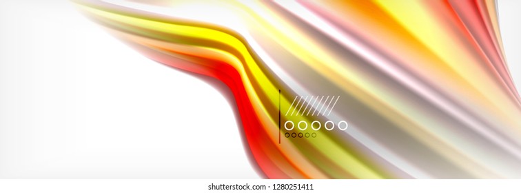 Abstract wave lines liquid fluid rainbow style color stripes background. Vector artistic illustration for presentation, app wallpaper, banner or poster