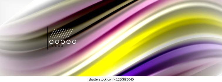 Abstract wave lines liquid fluid rainbow style color stripes background. Vector artistic illustration for presentation, app wallpaper, banner or poster