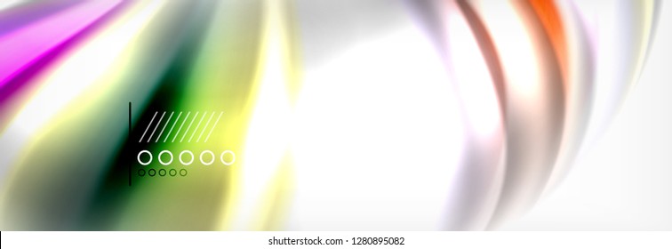 Abstract wave lines liquid fluid rainbow style color stripes background. Vector artistic illustration for presentation, app wallpaper, banner or poster