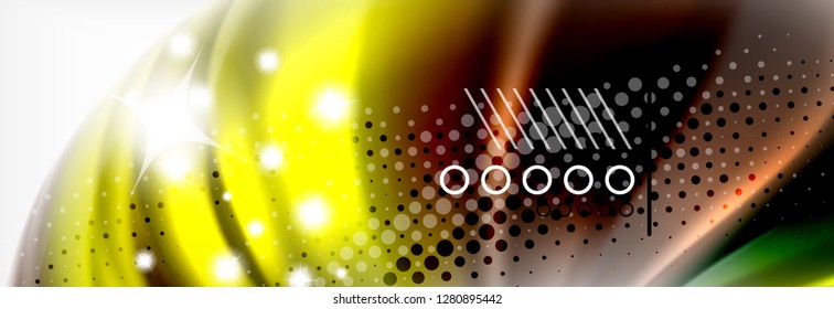 Abstract wave lines liquid fluid rainbow style color stripes background. Vector artistic illustration for presentation, app wallpaper, banner or poster