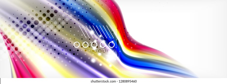 Abstract wave lines liquid fluid rainbow style color stripes background. Vector artistic illustration for presentation, app wallpaper, banner or poster