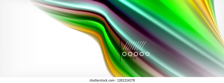 Abstract wave lines liquid fluid rainbow style color stripes background. Vector artistic illustration for presentation, app wallpaper, banner or poster