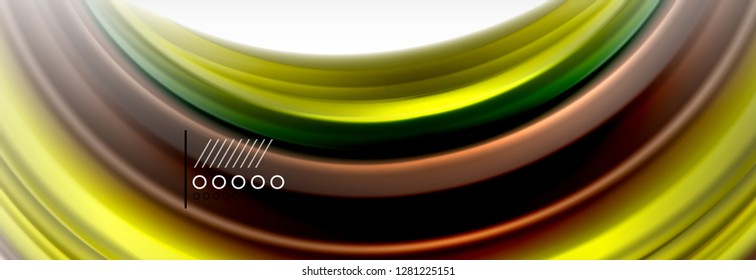 Abstract wave lines liquid fluid rainbow style color stripes background. Vector artistic illustration for presentation, app wallpaper, banner or poster