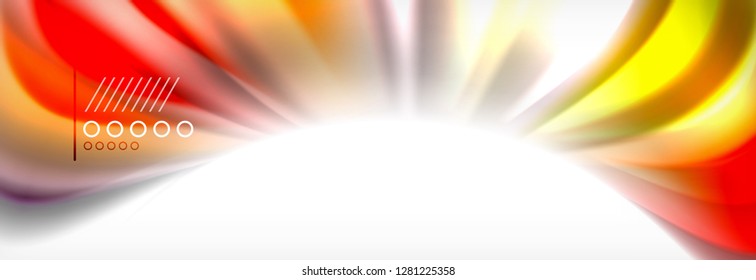Abstrakte Wellenlinien Flüssiges Regenbogen-Stil Farbstreifen Hintergrund. Vektorgrafik zur Präsentation, App-Bildschirmhintergrund, Banner oder Poster