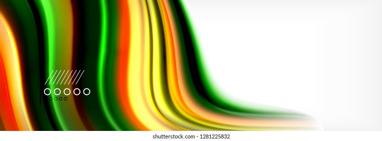Abstract wave lines liquid fluid rainbow style color stripes background. Vector artistic illustration for presentation, app wallpaper, banner or poster