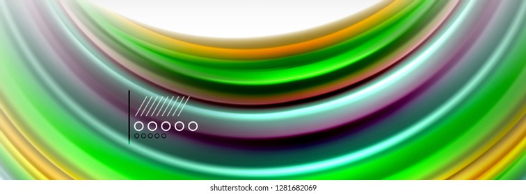 Abstract wave lines liquid fluid rainbow style color stripes background. Vector artistic illustration for presentation, app wallpaper, banner or poster