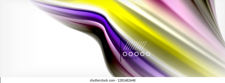 Abstract wave lines liquid fluid rainbow style color stripes background. Vector artistic illustration for presentation, app wallpaper, banner or poster