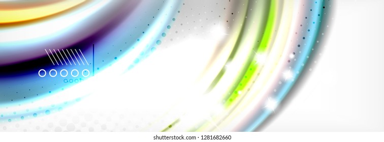Resumen de líneas de onda fluido líquido estilo arco iris rayas de color fondo. Ilustración artística vectorial para presentación, fondo de pantalla de aplicación, cartel o afiche