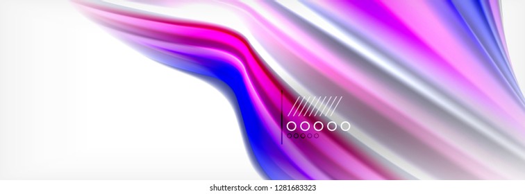 Abstract wave lines liquid fluid rainbow style color stripes background. Vector artistic illustration for presentation, app wallpaper, banner or poster