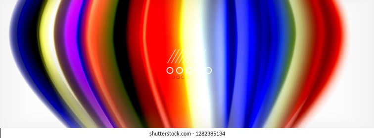 Abstract wave lines liquid fluid rainbow style color stripes background. Vector artistic illustration for presentation, app wallpaper, banner or poster