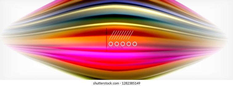 Abstract wave lines liquid fluid rainbow style color stripes background. Vector artistic illustration for presentation, app wallpaper, banner or poster