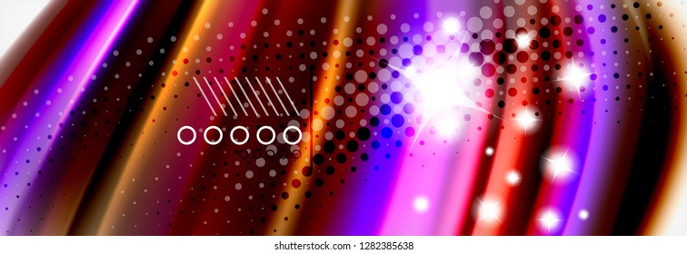 Abstract wave lines liquid fluid rainbow style color stripes background. Vector artistic illustration for presentation, app wallpaper, banner or poster