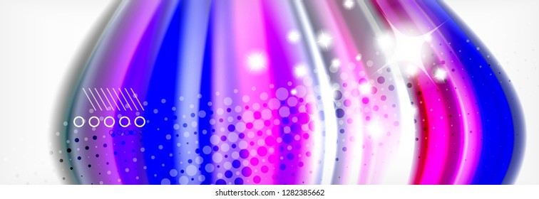 Abstract wave lines liquid fluid rainbow style color stripes background. Vector artistic illustration for presentation, app wallpaper, banner or poster