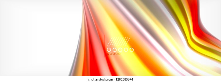 Abstract wave lines liquid fluid rainbow style color stripes background. Vector artistic illustration for presentation, app wallpaper, banner or poster