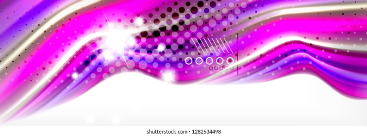 Abstract wave lines liquid fluid rainbow style color stripes background. Vector artistic illustration for presentation, app wallpaper, banner or poster