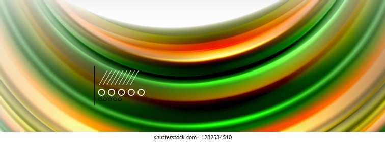 Abstract wave lines liquid fluid rainbow style color stripes background. Vector artistic illustration for presentation, app wallpaper, banner or poster