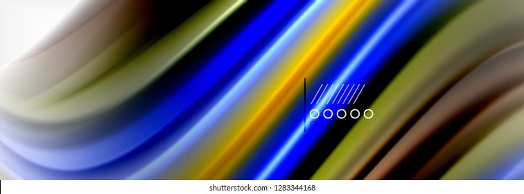 Abstract wave lines liquid fluid rainbow style color stripes background. Vector artistic illustration for presentation, app wallpaper, banner or poster