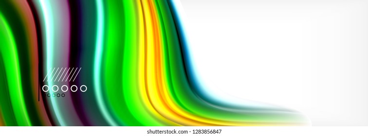 Abstract wave lines liquid fluid rainbow style color stripes background. Vector artistic illustration for presentation, app wallpaper, banner or poster