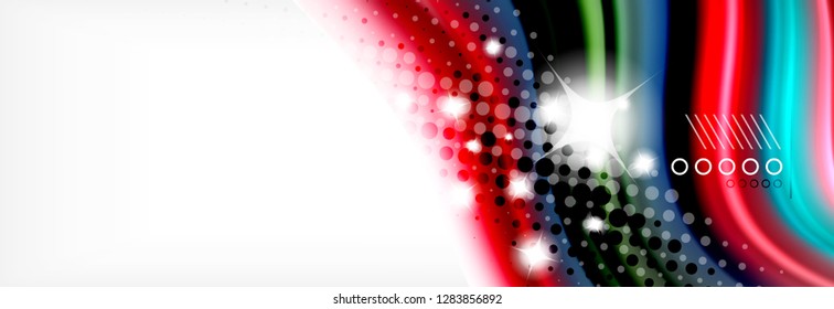 Abstract wave lines liquid fluid rainbow style color stripes background. Vector artistic illustration for presentation, app wallpaper, banner or poster