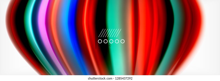 Abstract wave lines liquid fluid rainbow style color stripes background. Vector artistic illustration for presentation, app wallpaper, banner or poster