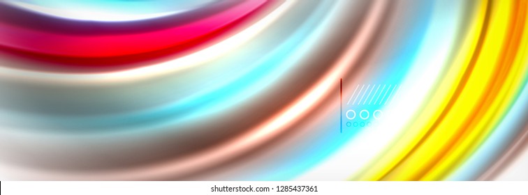 Abstract wave lines liquid fluid rainbow style color stripes background. Vector artistic illustration for presentation, app wallpaper, banner or poster