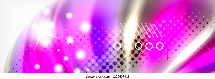 Abstract wave lines liquid fluid rainbow style color stripes background. Vector artistic illustration for presentation, app wallpaper, banner or poster
