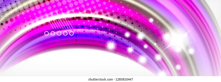 Abstract wave lines liquid fluid rainbow style color stripes background. Vector artistic illustration for presentation, app wallpaper, banner or poster