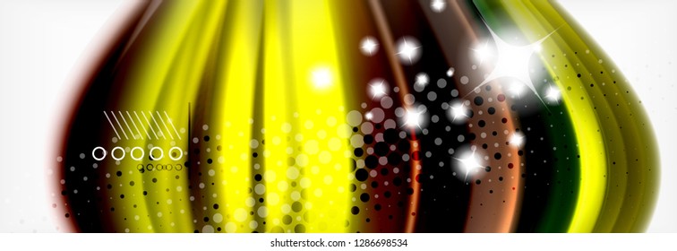 Abstract wave lines liquid fluid rainbow style color stripes background. Vector artistic illustration for presentation, app wallpaper, banner or poster