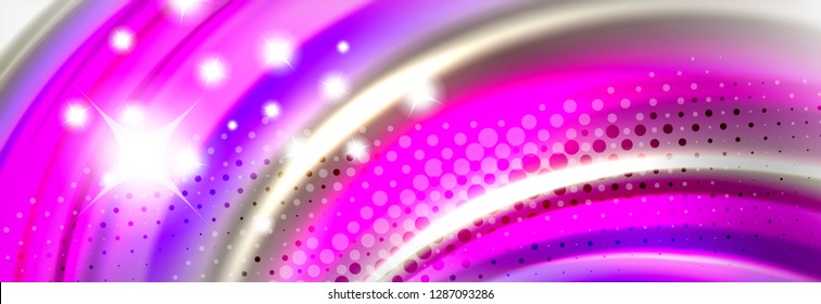 Abstract wave lines liquid fluid rainbow style color stripes background. Vector artistic illustration for presentation, app wallpaper, banner or poster