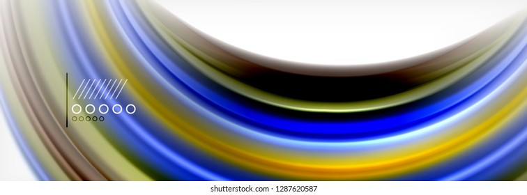 Abstract wave lines liquid fluid rainbow style color stripes background. Vector artistic illustration for presentation, app wallpaper, banner or poster