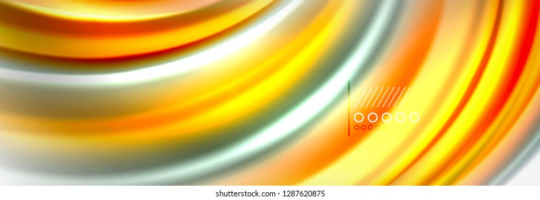 Resumen de líneas de onda fluido líquido estilo arco iris rayas de color fondo. Ilustración artística vectorial para presentación, fondo de pantalla de aplicación, cartel o afiche