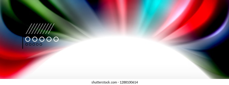 Resumen de líneas de onda fluido líquido estilo arco iris rayas de color fondo. Ilustración artística vectorial para presentación, fondo de pantalla de aplicación, cartel o afiche