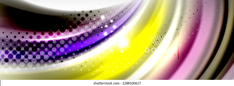 Abstract wave lines liquid fluid rainbow style color stripes background. Vector artistic illustration for presentation, app wallpaper, banner or poster