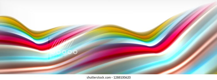 Abstract wave lines liquid fluid rainbow style color stripes background. Vector artistic illustration for presentation, app wallpaper, banner or poster