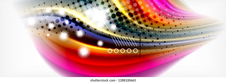 Abstract wave lines liquid fluid rainbow style color stripes background. Vector artistic illustration for presentation, app wallpaper, banner or poster