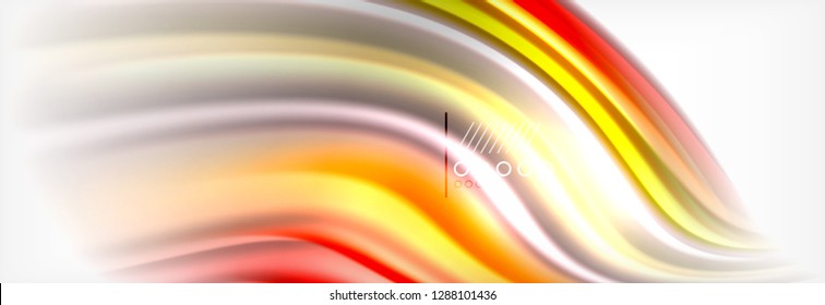 Abstract wave lines liquid fluid rainbow style color stripes background. Vector artistic illustration for presentation, app wallpaper, banner or poster